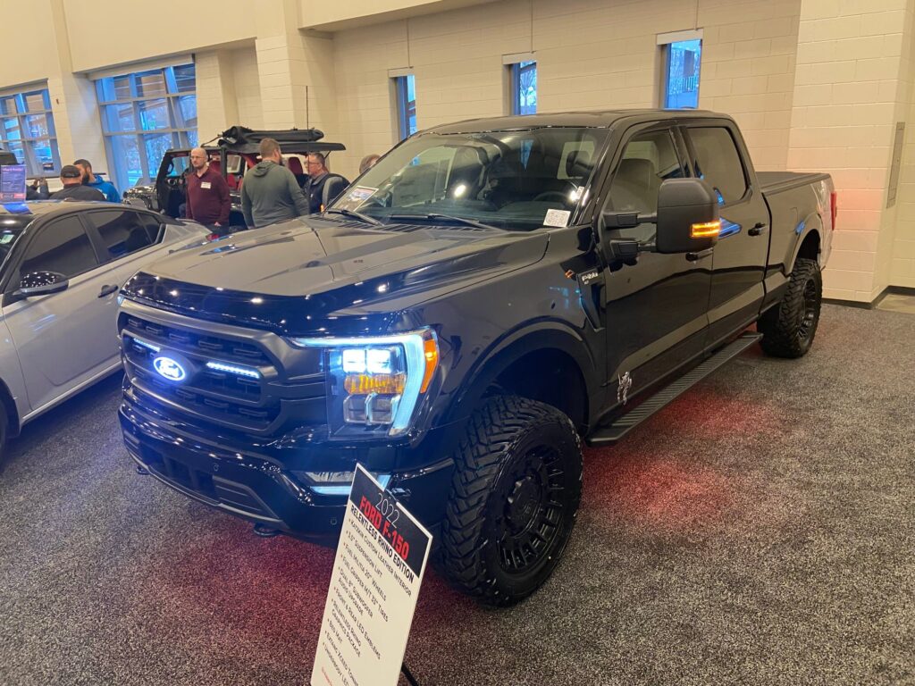 Black suv with beautiful headlights