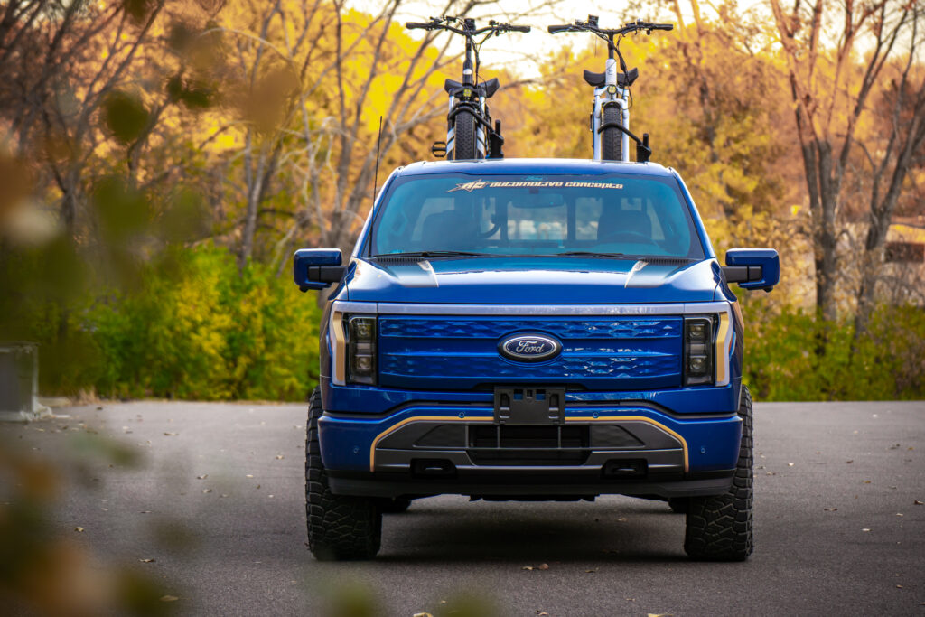 Pick-up truck with bike rack